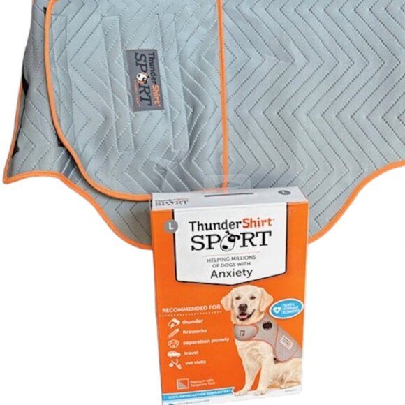 Thundershirt Sport Calming Wrap - Platinum/Orange - L (41-64 lbs) - Picture 5 of 11